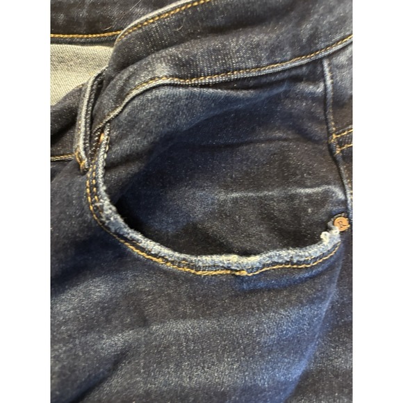 Risen Women's 3X Stretch Wide Leg Jeans Distressed Ragged Edge Plus  Dark Wash - Picture 9 of 13